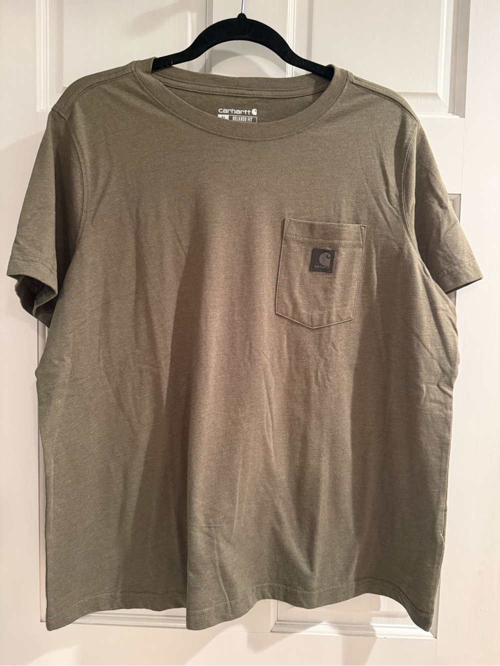 Carhartt Khaki Green Relaxed Fit T-Shirt with Pocket Size XL